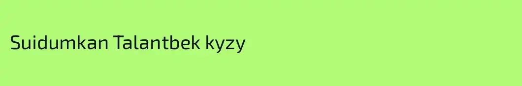 Suidumkan Talantbek kyzy